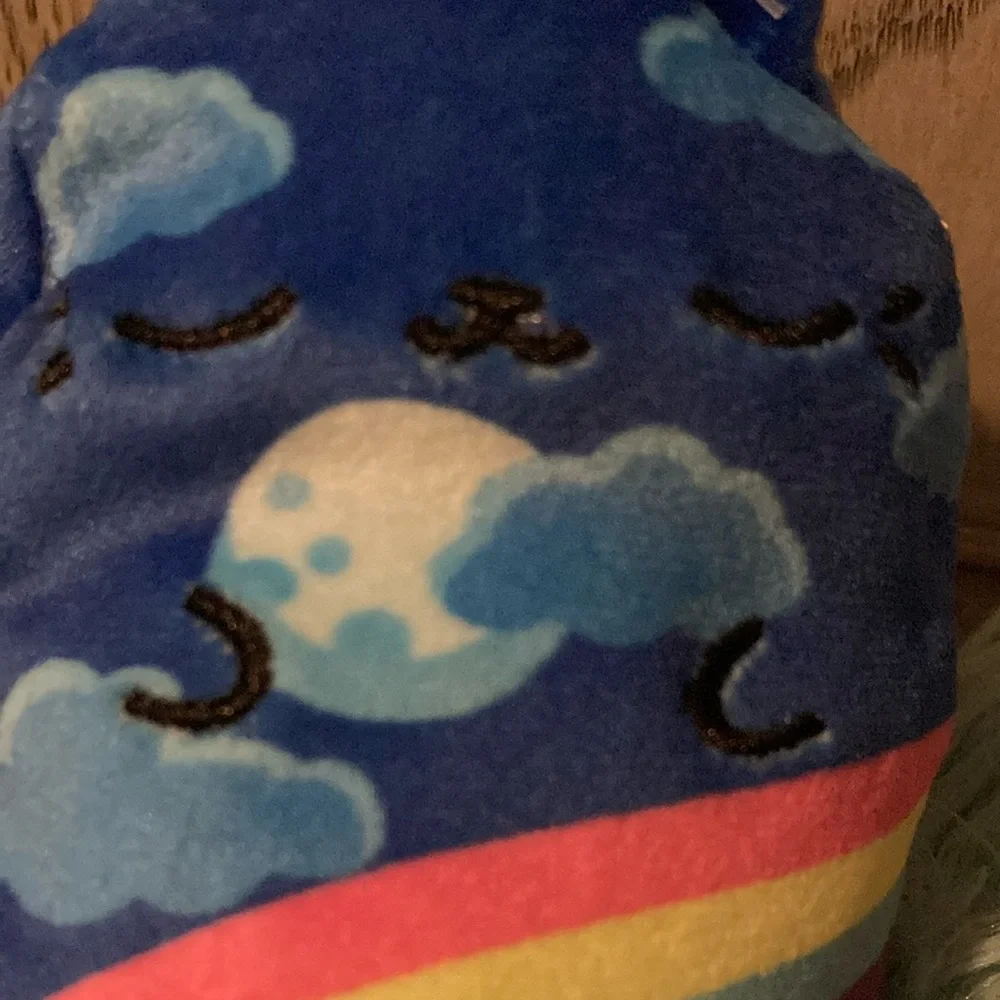 Cats vs pickles Blue Cat Plush with Rainbow Design - Picture 4 of 13